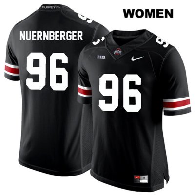 Women's NCAA Ohio State Buckeyes Sean Nuernberger #96 College Stitched Authentic Nike White Number Black Football Jersey ST20K00FI